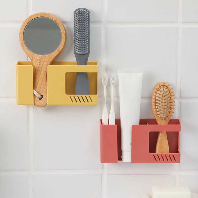 Wall-Mounted-Double-Layer-Phone-Holder-F3 Description: Featuring its charging opening at the bottom, this remote control holder allows you to connect wires to items you are storing, so you can place items that are being charged, which is very useful. What this remote control holder can offer you is that it is easy to place your air conditioner remote, TV remote, cell phone, etc., so you will not lose the remote again. Made of ABS, this product is durable for long term use. The length of the product is 17cm, the width is 9cm, and the height is 3.8cm. It will be perfect for bathroom, office or any other spot you have remote control. Item Name: Remote Control Holder Material: ABS Color: Pink, Yellow Features: Multifunctional, Convenient, Waterproof Size Details: 17cm x 9cm x 3.8cm/6.69″ x 3.54″ x 1.5″ (Approx.) Notes: Due to the light and screen setting difference, the item’s color may be slightly different from the pictures. Please allow slight dimension difference due to different manual measurement. Package Includes: 1 x Remote Control Holder(Others Not Included)